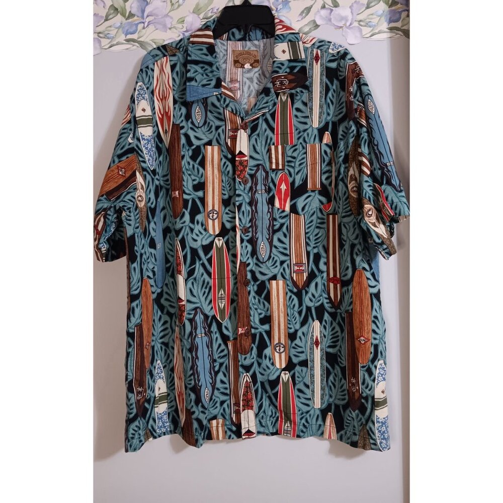 Bullhead XL Vintage Surf Travel Vacation Colorful Retro Beach Button Down Shirt